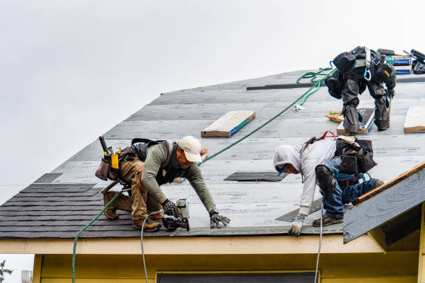 Professional Gutter Installation technician working in Low Moor, VA